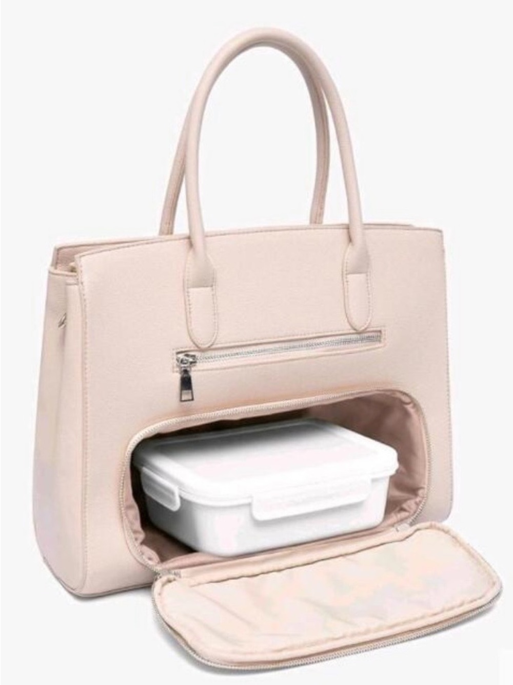 🔥🆕🔥 NEWBELLA Vegan Leather Work Tote Insulated Lunch Pocket - Picture 2 of 5